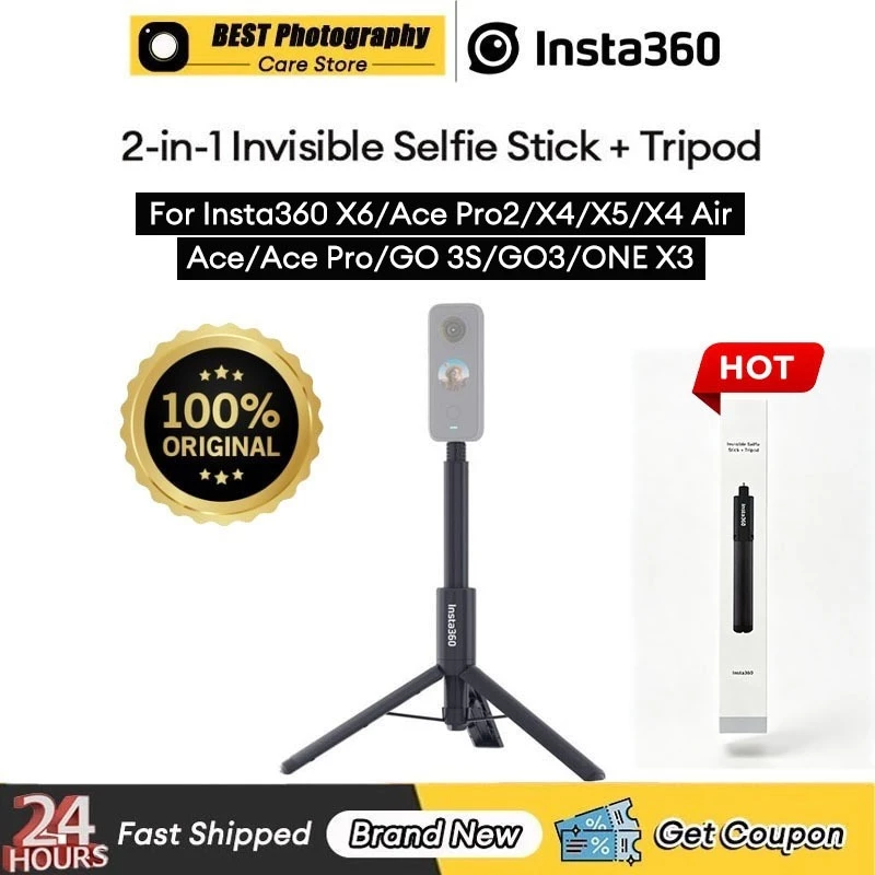 【🇹🇭 กรุงเทพฯ】Original Insta360 2-in-1 105cm Invisible Selfie Stick + Tripod for Insta360 X6/Luna Ultra/X4 Air/GO Ultra/X5/Ace Pro/Ace Pro 2/X3/X4/GO 3/GO 3S