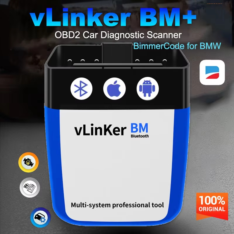 2026 ใหม่ Vgate VLinker BM+ เครื่องสแกนเนอร์ OBD รถยนต์สําหรับ BMW Car Flash ซ่อนรหัส Bimmer เฉพาะเข