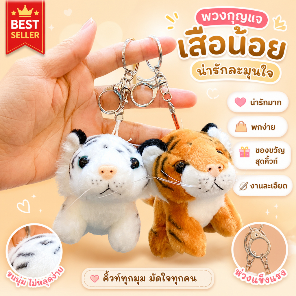 น่ารักตุ๊กตาเสือตุ๊กตาพวงกุญแจบาภาจี้เสือของเล่นเสน่ห์พวงกุญแจเด็กกระเป๋าจี้แขวน