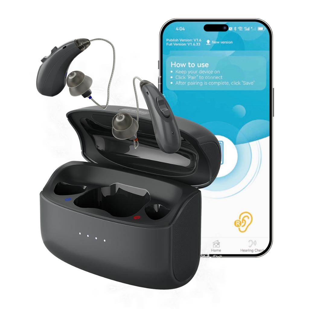 Retekess TE105 RIC IP68 เครื่องช่วยฟังกันน้ําพร้อม Bluetooth และ App รองรับเพื่อชะลอความสูญเสียการได