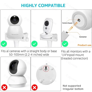 Universal Baby Monitor Holder ขาตั้งกล้องเด็กซิลิคอนยืดหยุ่นสีขาวยาว, กล้อง IP ที่อุดมคติ Mount Hole-Free Cradle Rod
