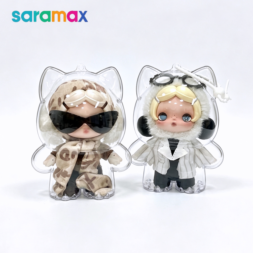 SARAMAX Hard Case สําหรับตุ๊กตาซีรีส์ skull panda SP OFF MODE | ฝาครอบเคสอะคริลิคป้องกันโปร่งใส | ไม่มีตุ๊กตา
