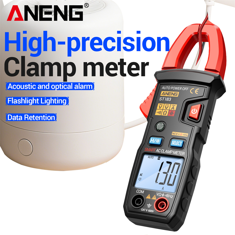 ANENG ST183 มัลติมิเตอร์แคลมป์ความแม่นยําสูง 6000 นับ 600A AC/DC กระแส NCV การตรวจจับการเหนี่ยวนําช่