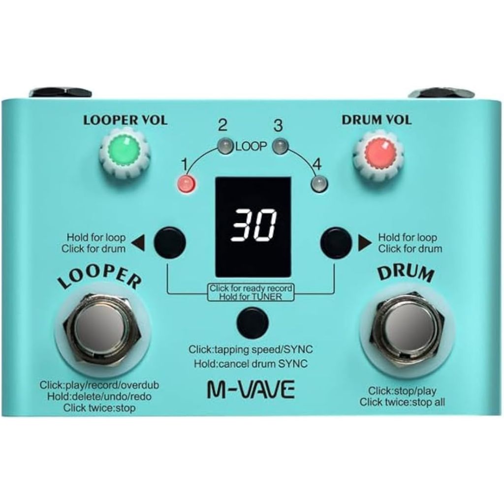 (จัดส่ง 24 ชม.)M-VAVE LOST TEMPO Effect Pedal Drum & Looper Effector Mini 2-in-1 Looper & Drum Machi