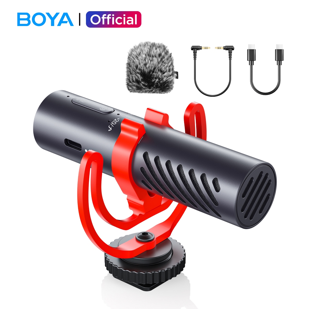 BY-MM1 Al-Powered Supercardioid On-Camera ไมโครโฟนสําหรับ iPhone Android Vlogging Mic