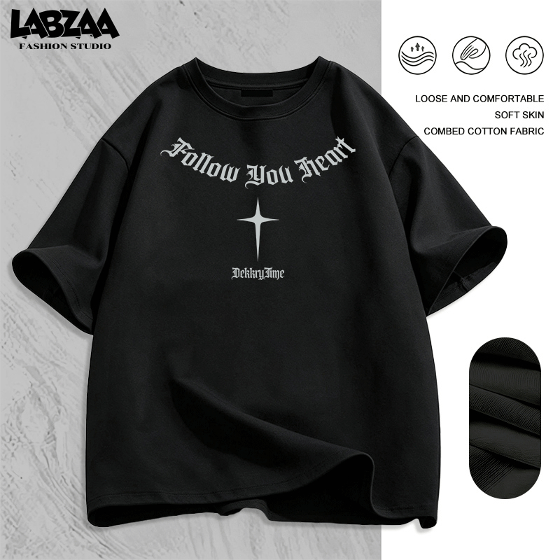 【จัดส่งจากกรุงเทพฯ】LABZAA ทันสมัยและเรียบง่าย วินเทจฟอกน้ำ Oversized โอเวอร์ไซซ์ ลวดลายแฟชั่น อ่อนนุ่ม ใส่สบาย ผ้าฝ้าย YG463