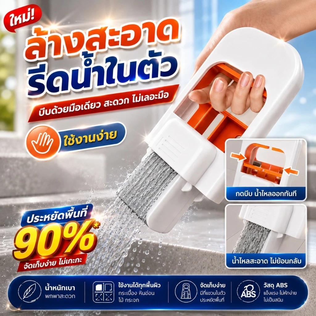 ไม้ถูพื้นมินิ ไม้ถูพื้นฟองน้ํา ขนาดเล็ก พกพาสะดวก ซับน้ําได้ดี สําหรับเช็ดกระจก หน้าต่าง โต๊ะ ห้องครัว ห้องน้ํา ไม้ถูพื้นฟองน้ํา เหมาะสําหรับทําความสะอาด thumbnail 3