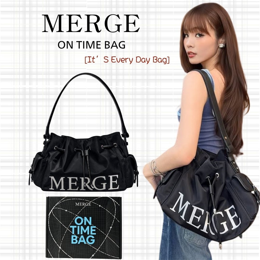 ของแท้ 💯Merge กระเป๋า MERGE On Time Bag กระเป๋าสะพายไหล่ กระเป๋า กระเป๋าถือ หม่มือ1❌ยังไม่แกะกล่อง