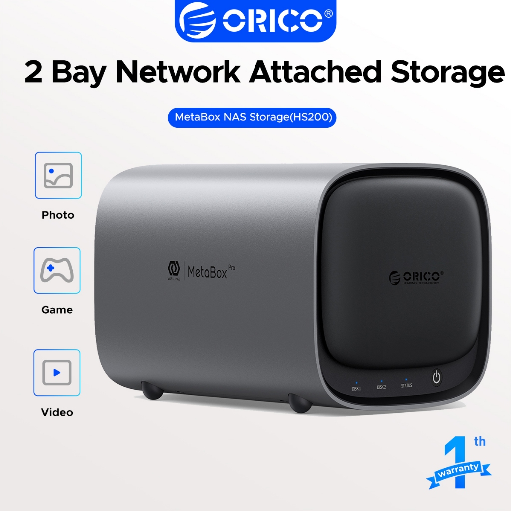 ORICO เครือข่ายสิ่งที่แนบมาจัดเก็บ Link Sharing & Remote Access AI อัลบั้ม 4K Media Library HDD Slot
