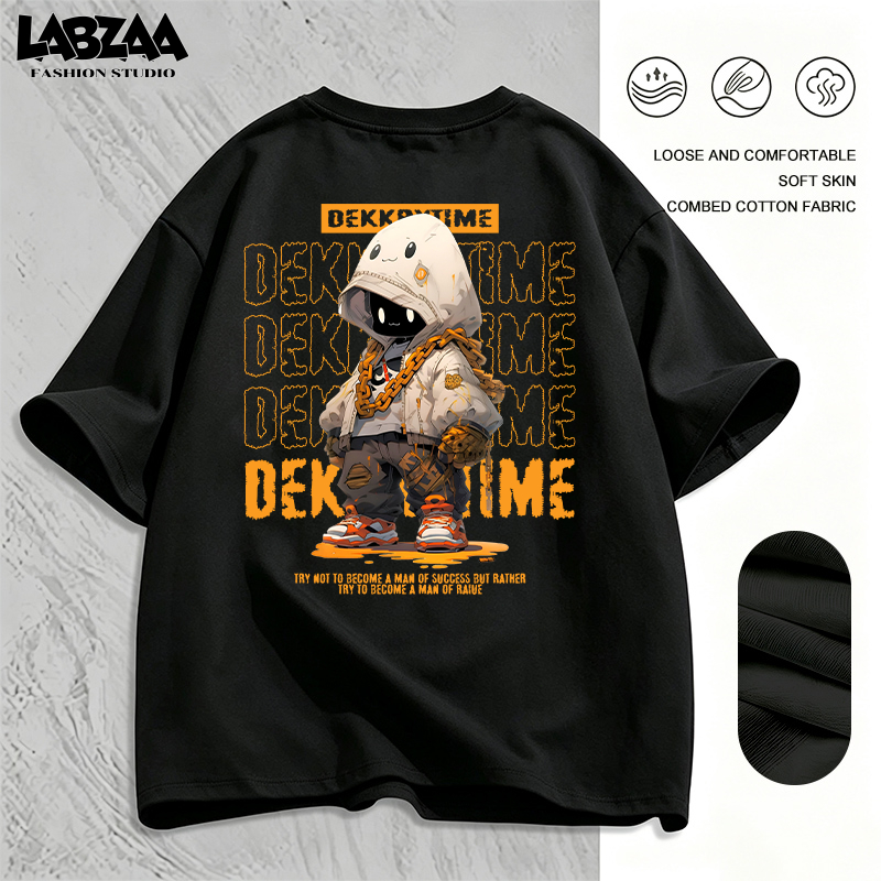 【จัดส่งจากกรุงเทพฯ】LABZAA ยอดนิยมสไตล์อเมริกัน เสื้อยืดทรงหลวม สะดวกสบาย ลายสตรีทสไตล์ ผ้าฝ้าย YG1058