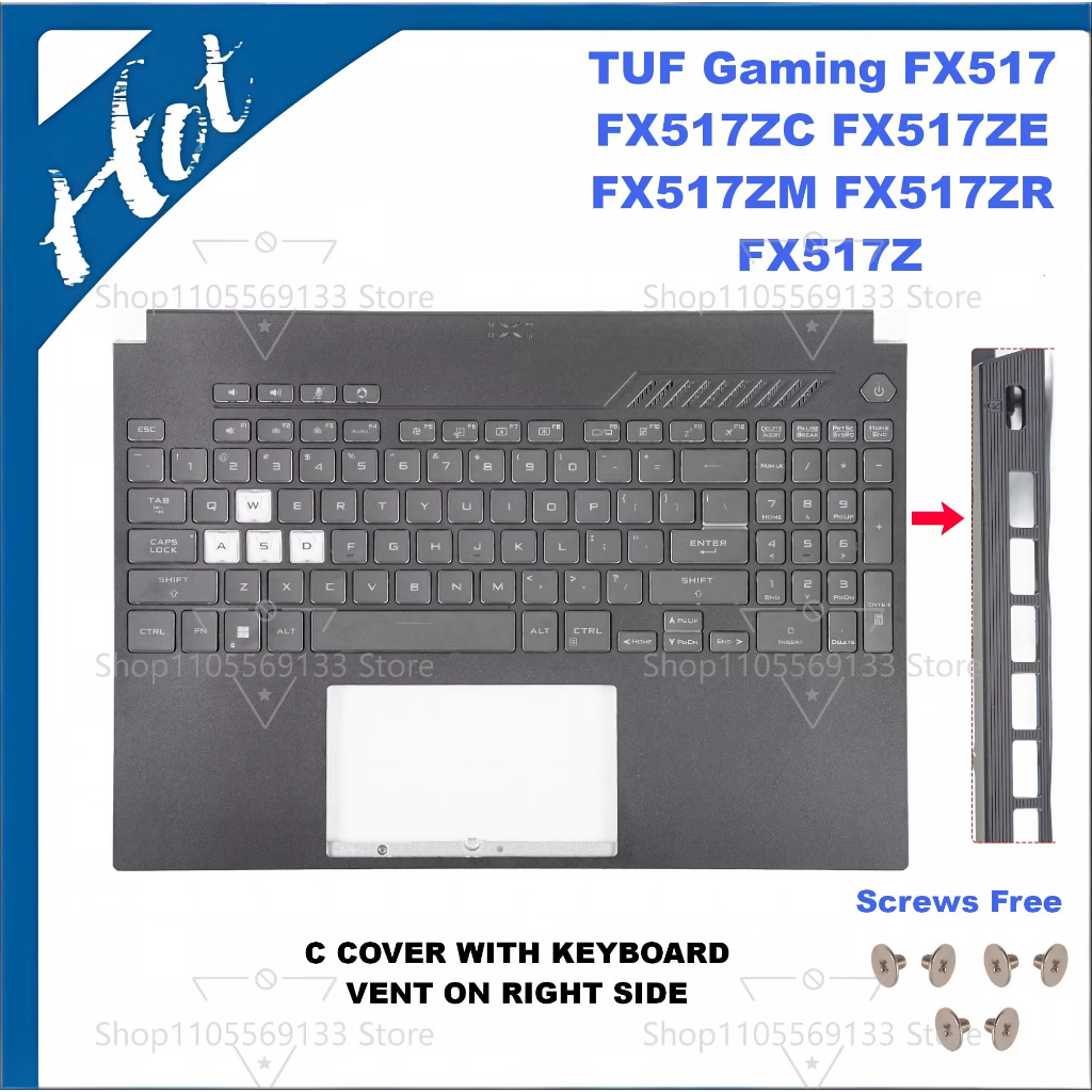 Palmrest พร้อมคีย์บอร์ดสําหรับ ASUS TUF Gaming FX517 FX517ZC FX517ZE FX517ZM FX517ZR FX517Z พร้อมสกร