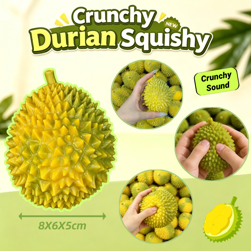 Crunchy Durian Squishy สกุชชี่ทุเรียน เสียงกรอบ Stress Ball ของเล่นคลายเครียด Asmr Fidget Toy