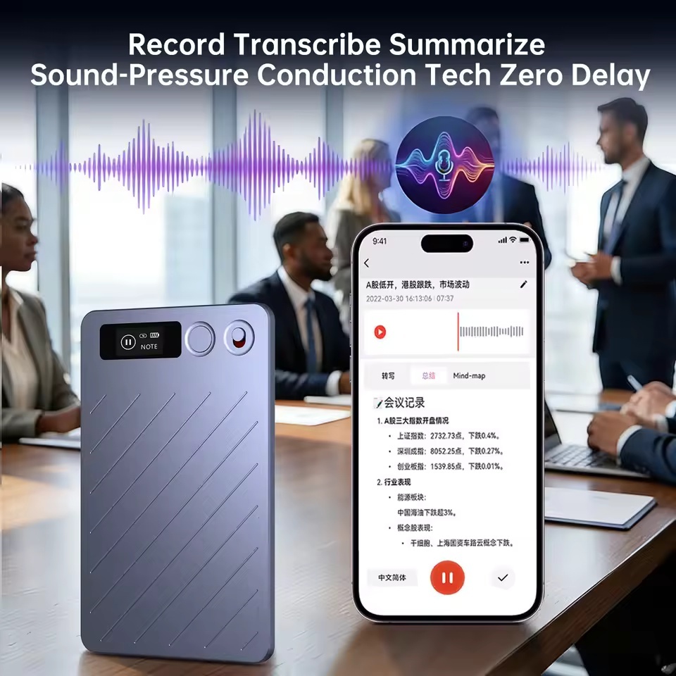 AI เครื่องบันทึกเสียงแชท GPT-5 App 64GB Transcribe Summarize โทรศัพท์โทร Mini Audio Note เครื่องบันท