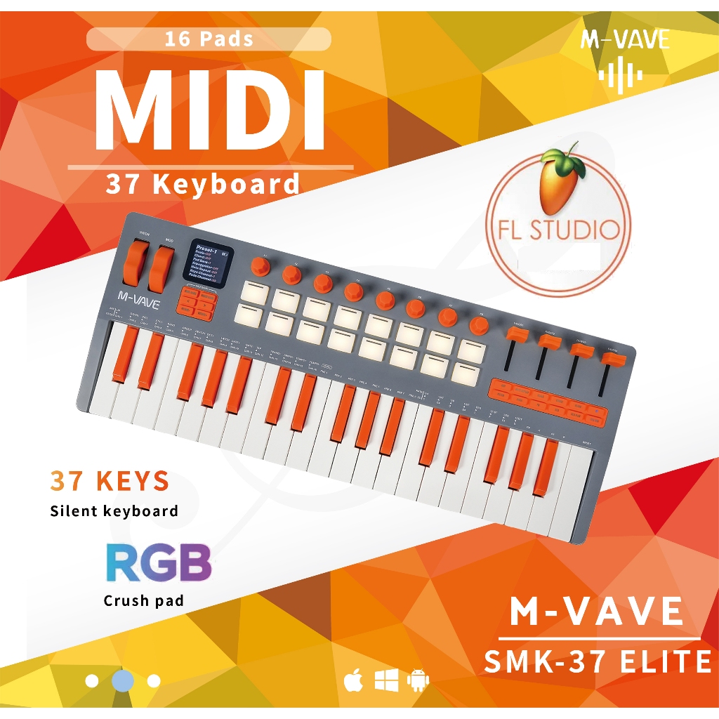M-Vave SMK-37 Elite MIDI Controllers Keyboards SMK37 SMK 37 คีย์บอร์ดใบ้ คีย์บอร์ด คอนโทลเลอร์ คีย์บ