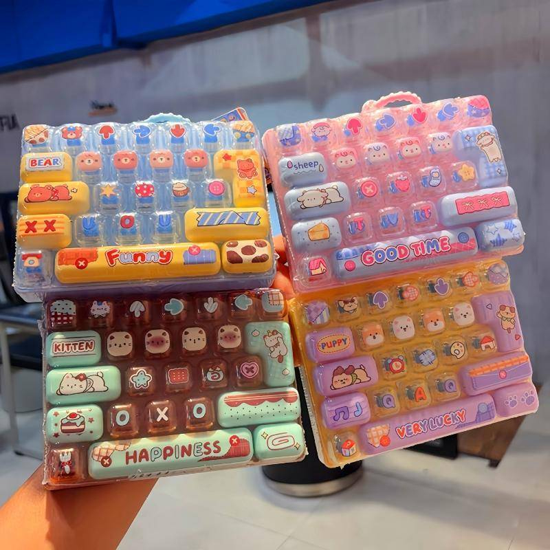 26-Key Dpression ปุ่มของเล่นพวงกุญแจความเครียดบรรเทา Fidget ของเล่นเด็กแขวนกระเป๋าเครื่องประดับ Mini แขวนความเครียด-relief ของเล่น