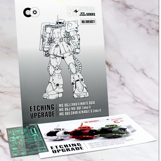 20260813 SH STUDIO โลหะ Etching ดัดแปลงสําหรับ 1/100 MG MS-06J ZAKU 2 สีขาว OGRE / MS-06S CHAR AZNOA
