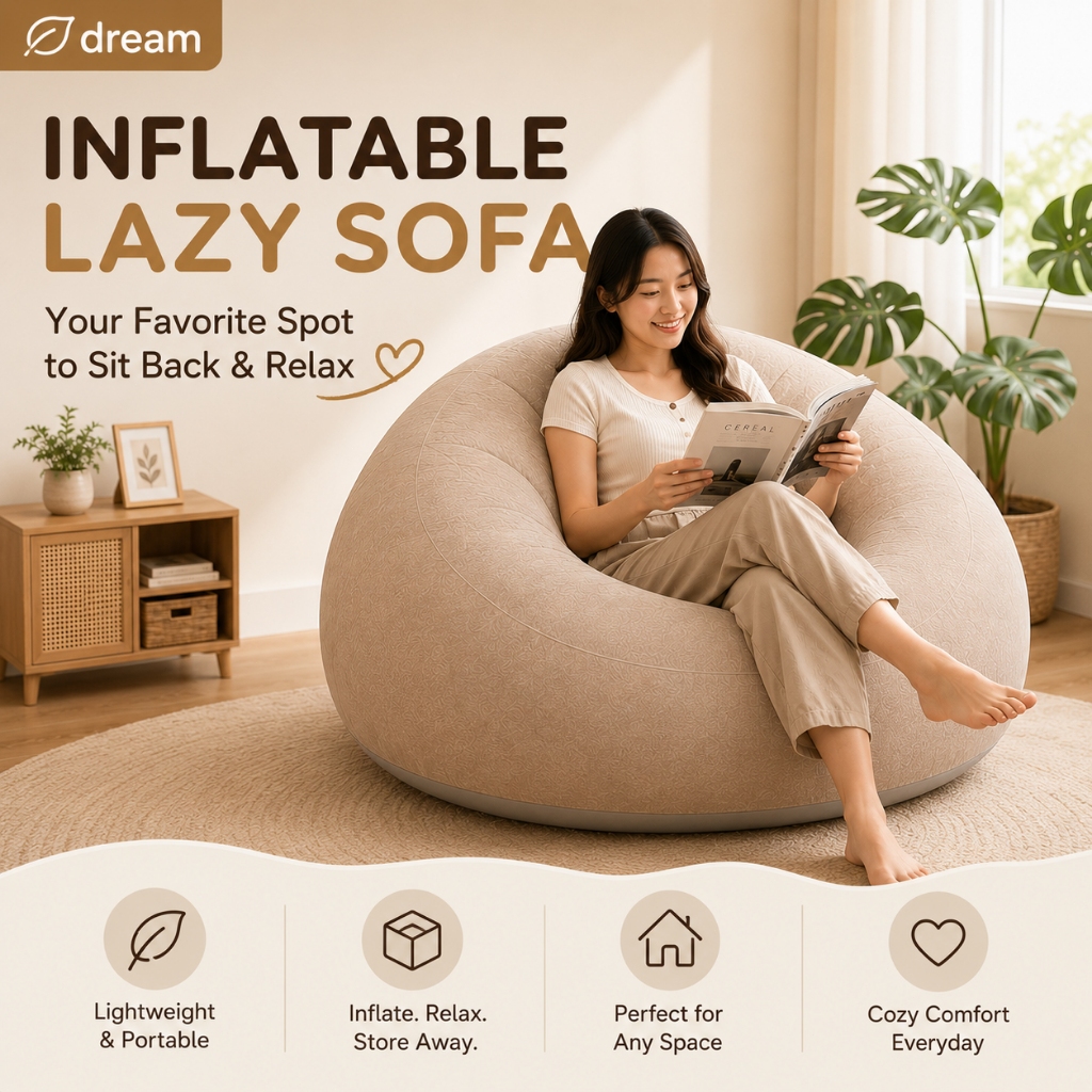 โซฟาเป่าลม โซฟาขี้เกียจ เก้าอี้เป่าลม Inflatable Sofa Lazy Sofa นุ่มสบาย สำหรับห้องนอน ห้องนั่งเล่น คอนโด