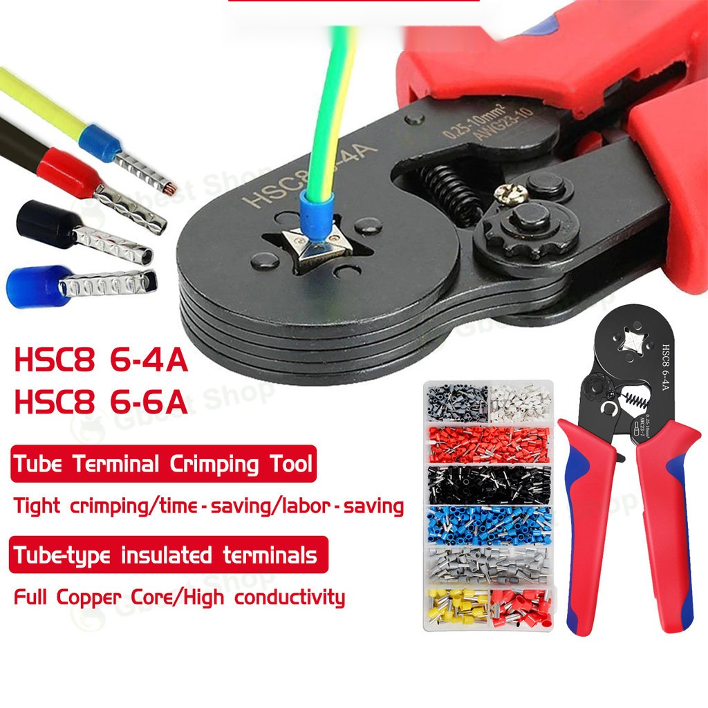 HSC8 Series AWG23-7 เครื่องมือจีบขั้วสายเคเบิล