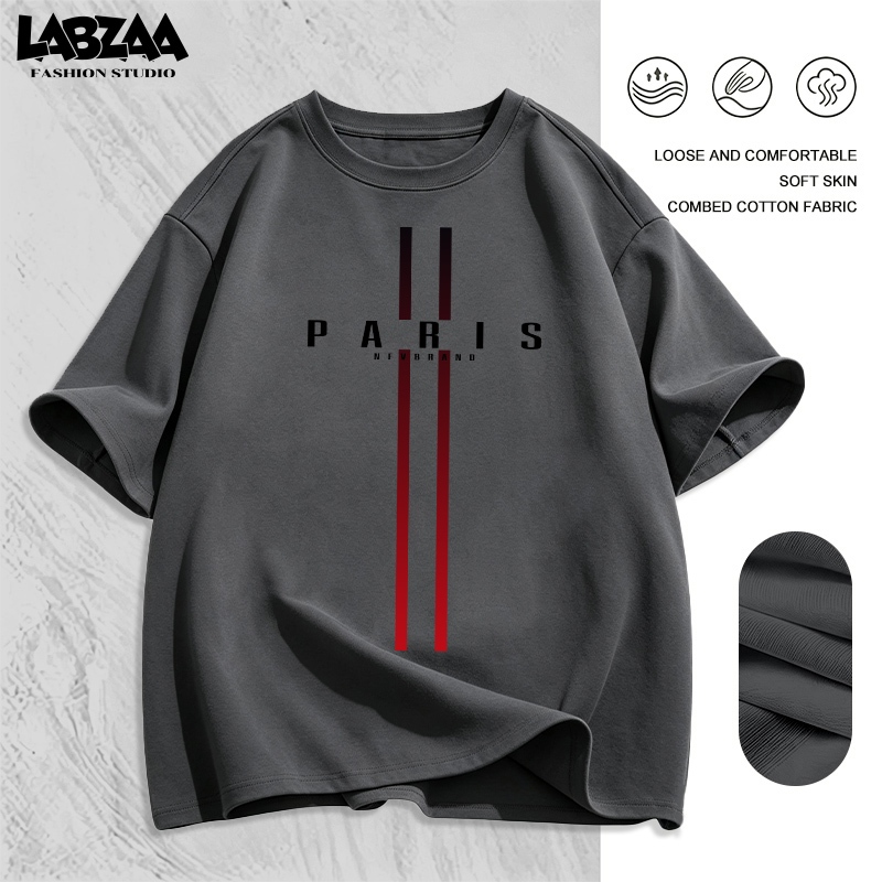 【จัดส่งจากกรุงเทพฯ】LABZAA ยอดนิยมสไตล์อเมริกัน เสื้อยืดทรงหลวม สะดวกสบาย ผ้าหนายับยากรีดง่าย ลวดลายแฟชั่น ผ้าฝ้าย YG2770