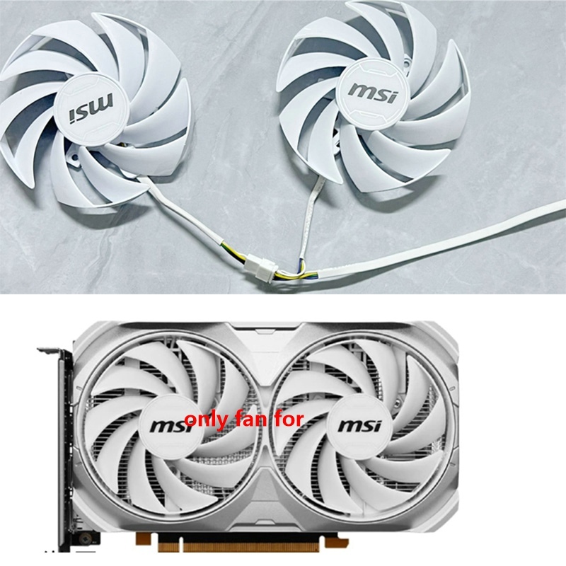 2 พัดลม 87 มม.PLD09210S12HH RTX4060 พัดลมการ์ดสําหรับ MSI RTX 4060 VENTUS 2X สีขาวเปลี่ยนกราฟิกการ์ด