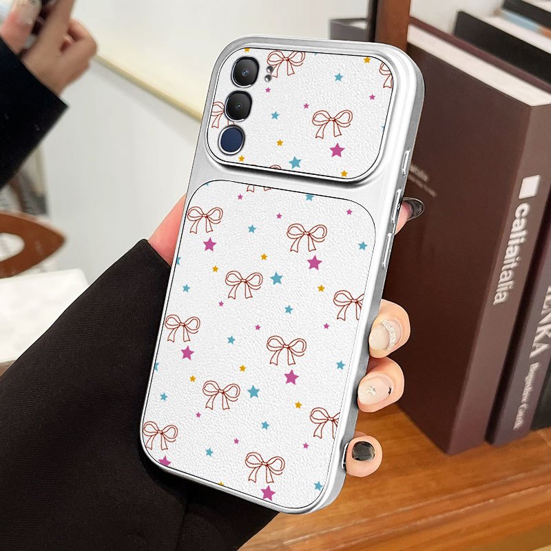 VRQR สวย Bowknot สําหรับ Vivo Y21d Y31 Y04 Y200 4G 5G Y19S พรีเมี่ยมหนัง Anti Drop เคสโทรศัพท์
