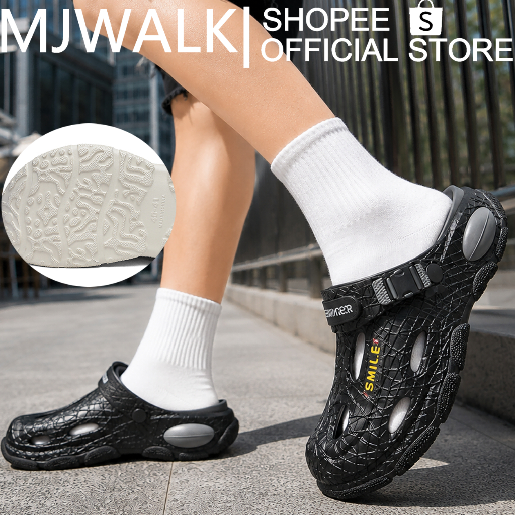 MJWALK รองเท้าแตะผู้ชาย พื้นเม็ดกันลื่น ทนทานพิเศษ ส้นซัพพอร์ตเท้า ระบายอากาศได้ดี 38-45 JB210