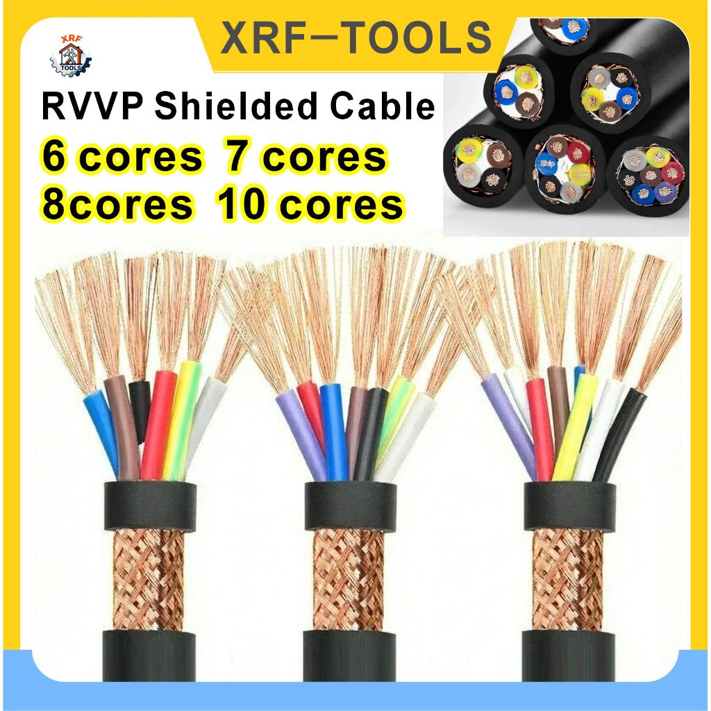 RVVP Shielded CableShielded สัญญาณลวด 6Cores 7Cores 8Cores 10Cores 0.5 Square 0.75 Square 1 Square 1