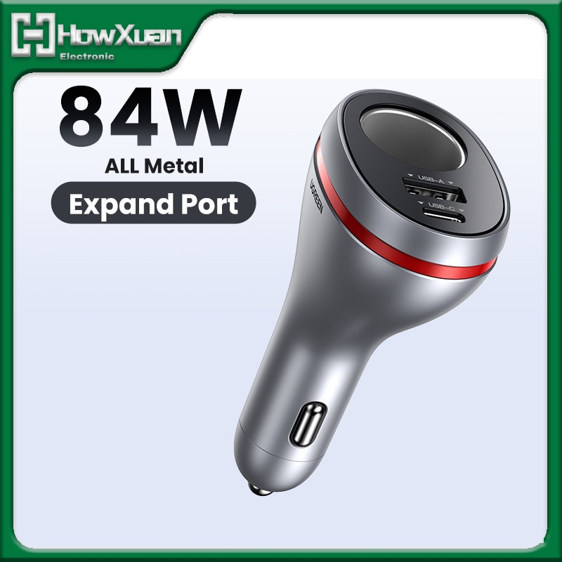 UGREEN 84W Car Charger Socket 12V / 24V DC 60W 20W PPS PD USB C Car Charger