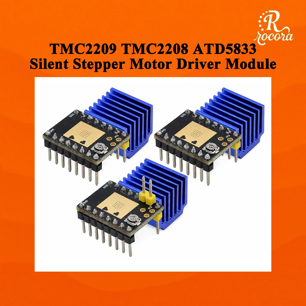 TMC2209 TMC2208 ATD5833 โมดูลไดร์เวอร์มอเตอร์สเต็ปเปอร์เงียบพร้อมฮีทซิงค์ UART STEP DIR 3D ตัวควบคุมเครื่องพิมพ์