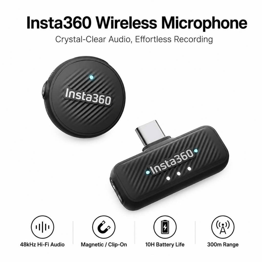 Insta360 Mic Air Transmitter for Insta360 X5、Ace Pro 2/ Flow 2 Pro/ Flow Pro/ Flow Wireless Lavalier