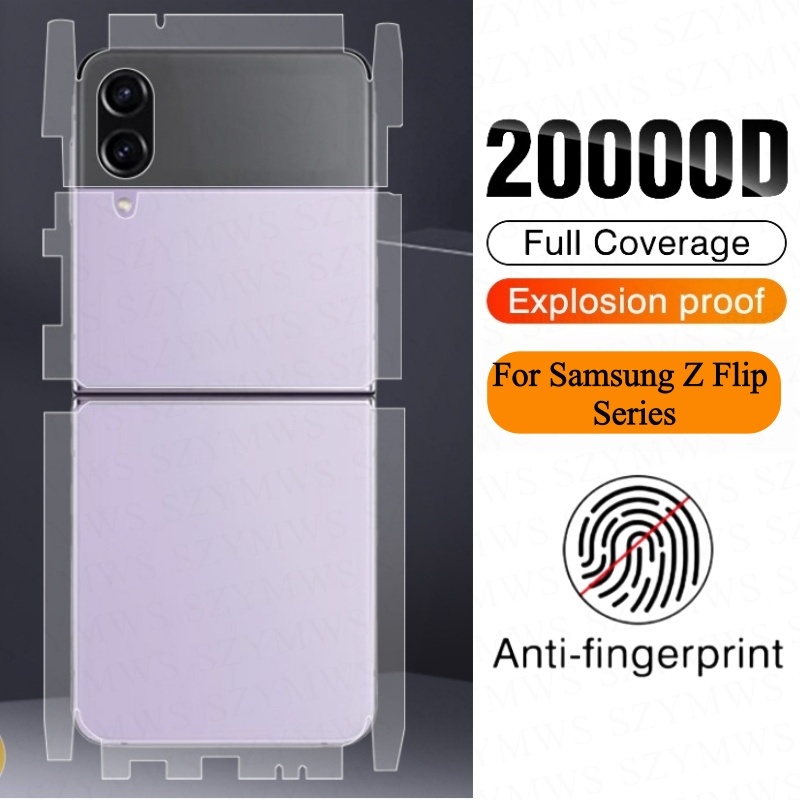 ฟิล์ม Hydrogel ครอบคลุมเต็มรูปแบบสําหรับ Samsung Galaxy Z Flip 8 7 6 ป้องกันหน้าจอกลับฟิล์มป้องกันลายนิ้วมือ