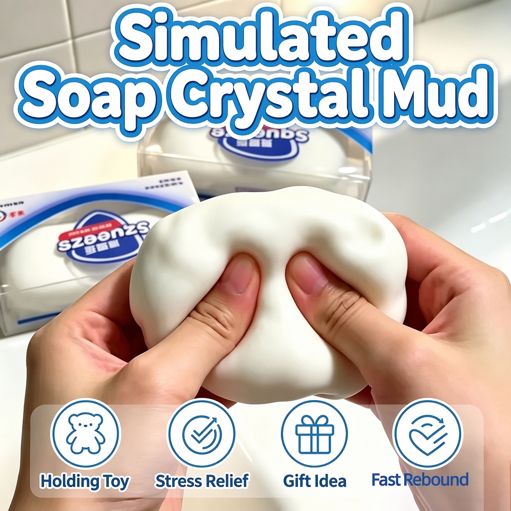ใหม่!ASMR Crunchy Soap Ball,Soap Squishy Toy, Crunchy Block Filled Stress Ball สําหรับความวิตกกังวลบรรเทา & Hand Decompression