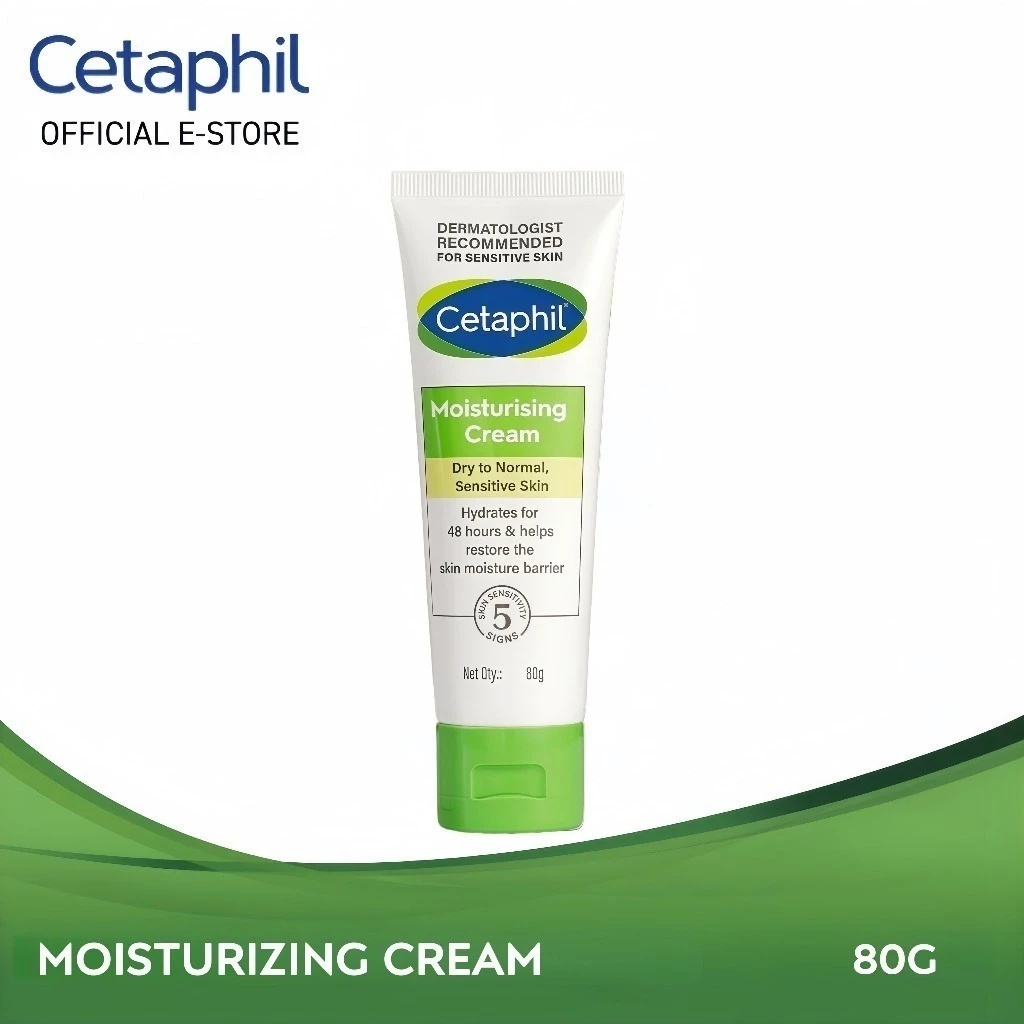 เซตาฟิล Cetaphil Moisturising Cream ครีมบำรุงผิว ให้ความชุ่มชื้น คืนความแข็งแรงให้ผิวบอบบางแพ้ง่าย 80g