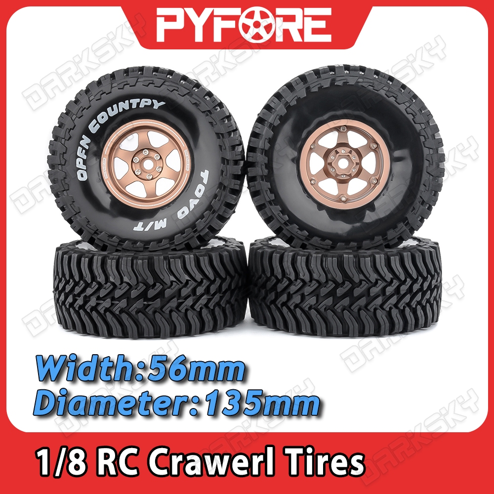 PYFORE 4 ชิ้น 2.2 นิ้ว RC Crawler ยาง 135 *56 มิลลิเมตรสําหรับ 1/7 1/8 RC รุ่น Crawler รถอัพเกรดอุปก