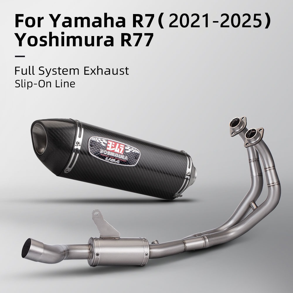 Yoshimura R77 racing รถจักรยานยนต์ท่อไอเสียชุดท่อไอเสียเต็มรูปแบบสําหรับ Yamaha R7 2017-2025