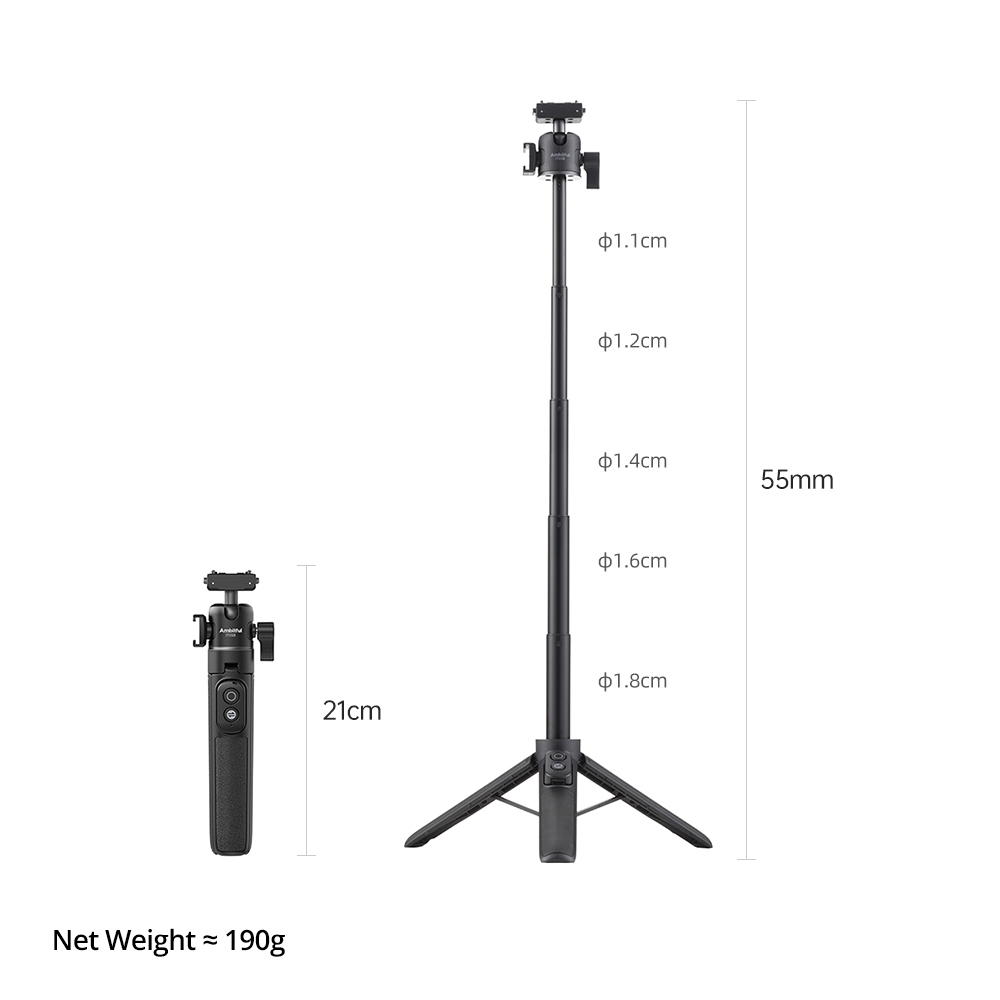 แอมบิตฟูล IT05B 360° ขาตั้งกล้องเซลฟี่แบบหัวบอลสําหรับ ACE Pro/Pro2/X5