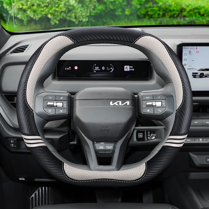 หนังไมโครไฟเบอร์พวงมาลัยรถสําหรับ New Kia EV3 EV5 EV6 Stonic GT Line K4 2025 อุปกรณ์เสริมอัตโนมัติ