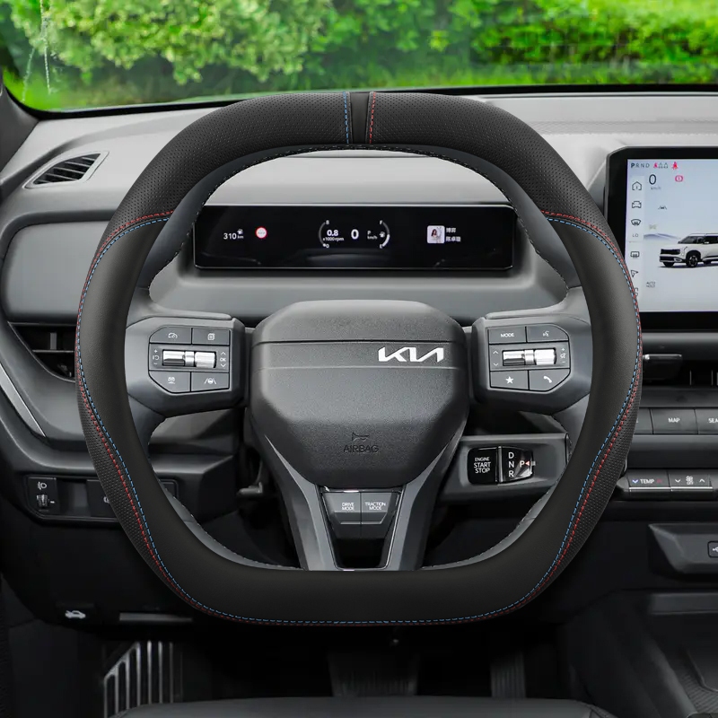 หนังไมโครไฟเบอร์พวงมาลัยรถสําหรับ New Kia EV3 EV5 EV6 Stonic GT Line K4 2025 อุปกรณ์เสริมอัตโนมัติ