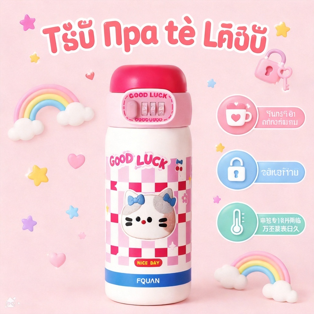 FQUAN Code Water Cup Boys Girls 2026 ถ้วยเก็บความร้อนสไตล์ใหม่ High-Value School Dedicated Code Lock