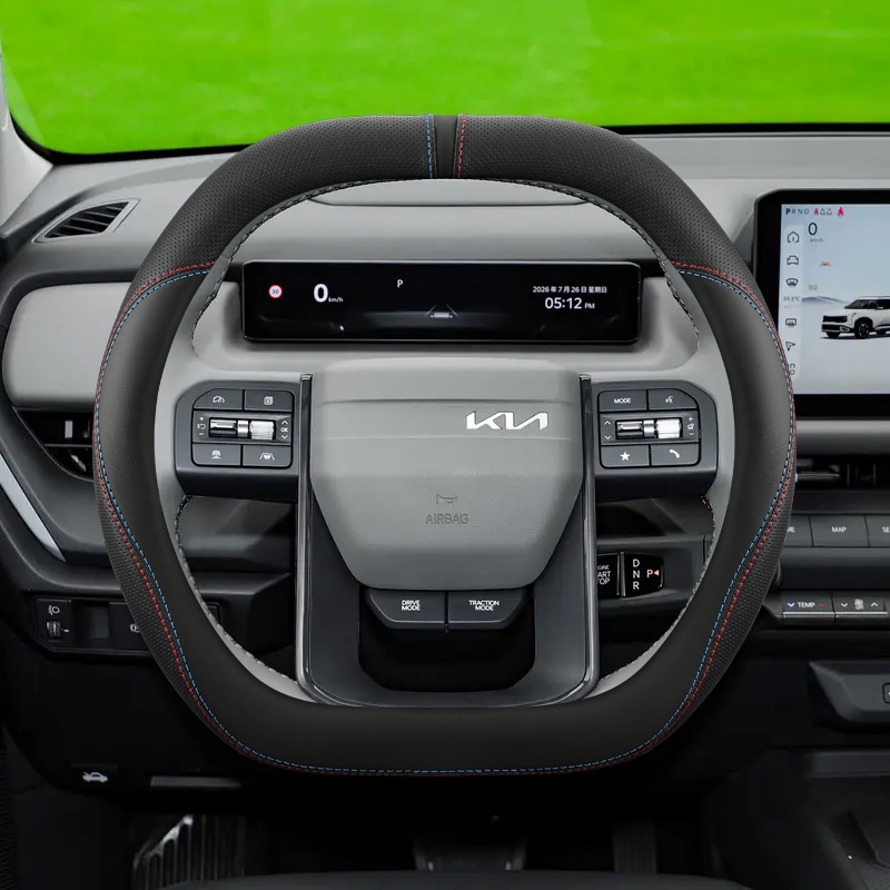 หนังไมโครไฟเบอร์พวงมาลัยรถสําหรับ KIA Stonic GT Line Sportage K4 K9 EV5 EV9 GT 2026 2024 อุปกรณ์เสริ