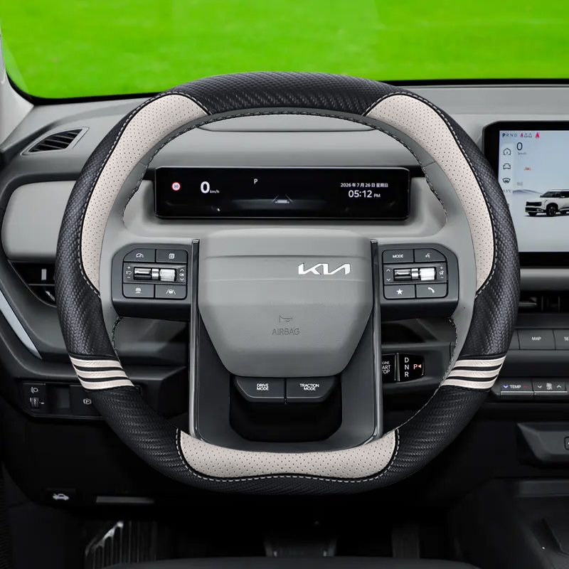 หนังไมโครไฟเบอร์พวงมาลัยรถสําหรับ KIA Stonic GT Line Sportage K4 K9 EV5 EV9 GT 2026 2024 อุปกรณ์เสริ