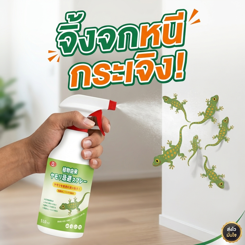 ฉีดเดียว ตุ๊กแกหนีหาย! OHH ไล่ตุ๊กแก ไล่จิ้งจก สเปรย์น้ำยาสมุนไพร 510ml ไร้สารเคมี 100%