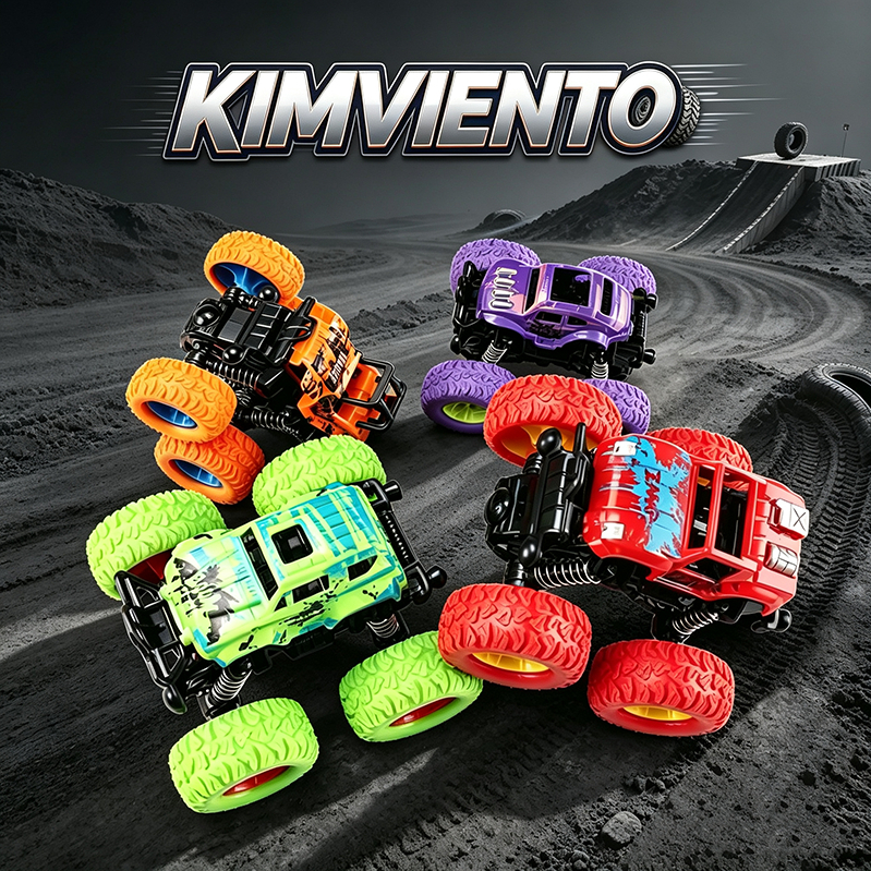 KIMVIENTO รถของเล่นสปริงดูดซับแรงกระแทก กันชนหน้า หมุนได้ 360 องศา