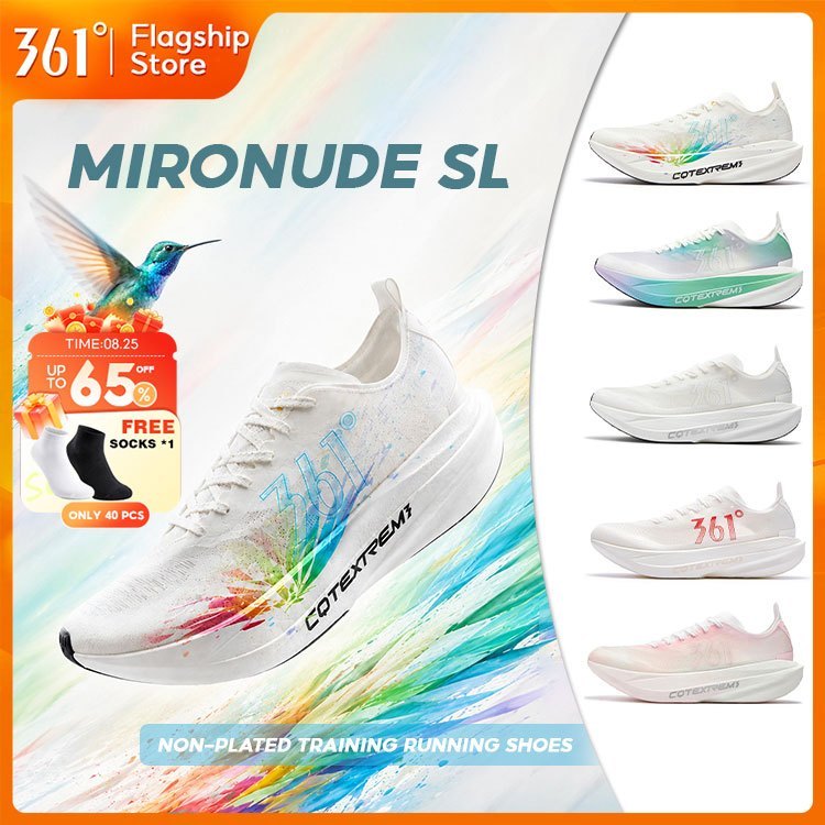【361 Degrees】Mironude SL | สต็อกไทย ส่งไวทันที รองเท้าวิ่ง รองเท้ากีฬา รองเท้าฝึกซ้อม Running Shoes น้ำหนักเบา ลดแรงกระแทก ระบายอากาศ มาราธอน ไม่มีแผ่นคาร์บอน Unisex ผู้ชาย ผู้หญิง  672622220