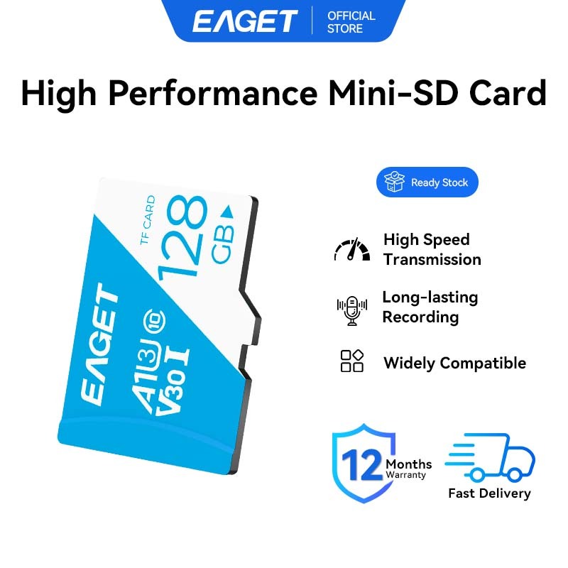 EAGET T1 V30 A1 การ์ด TF ความเร็วสูง 32GB 64GB 128GB
