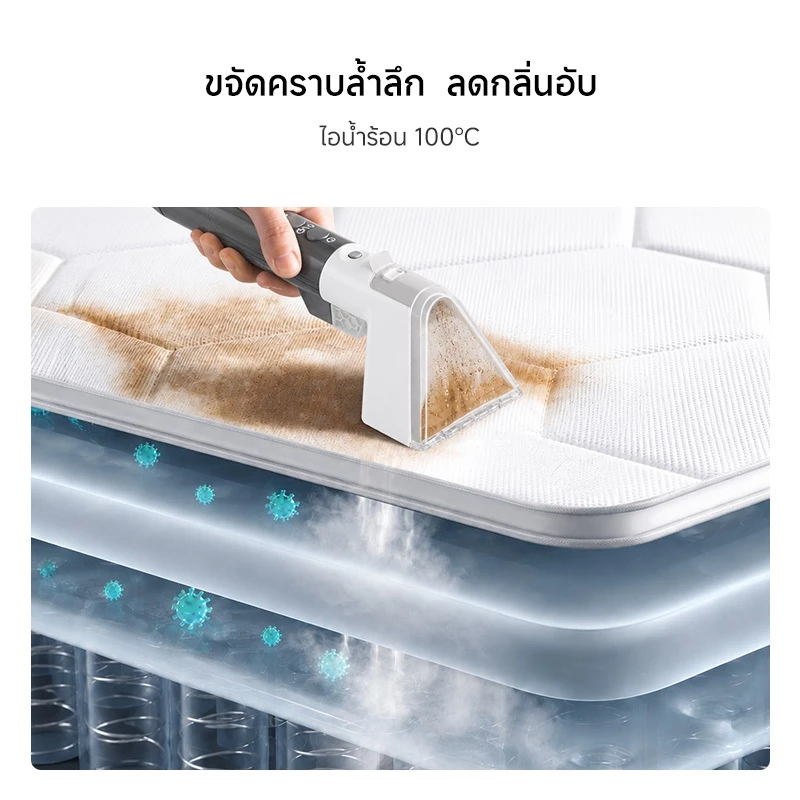 TJean  เครื่องทำความสะอาดพรม เบาะผ้า โซฟา เฟอร์นิเจอร์ผ้า โหมดทำความสะอาดด้วยไอน้ำฆ่าเชื้อ 4 in 1 thumbnail 5