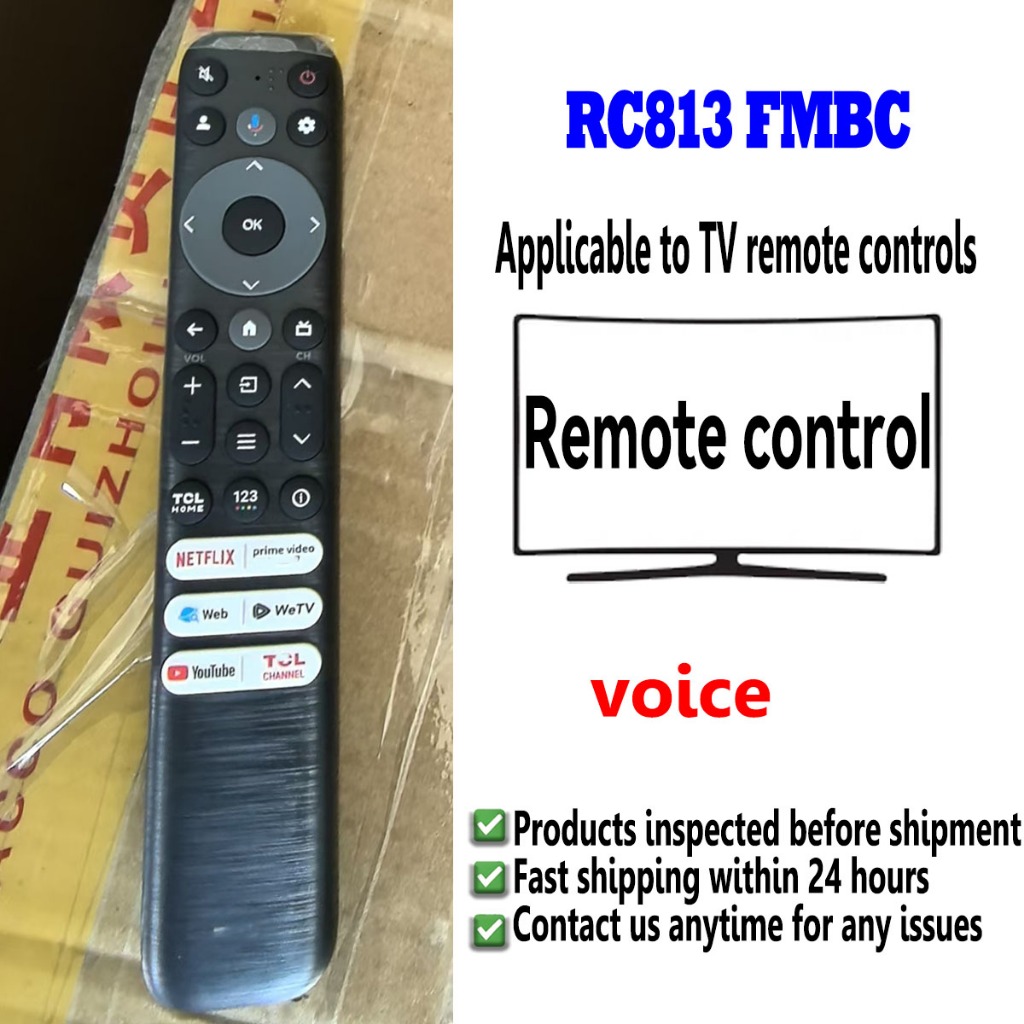 เหมาะสําหรับรีโมทคอนโทรลทีวีอัจฉริยะเสียงบลูทูธ TCL RC813 FMBC เป็นปุ่มลัดโดยเฉพาะสําหรับ TCL 4K QLE