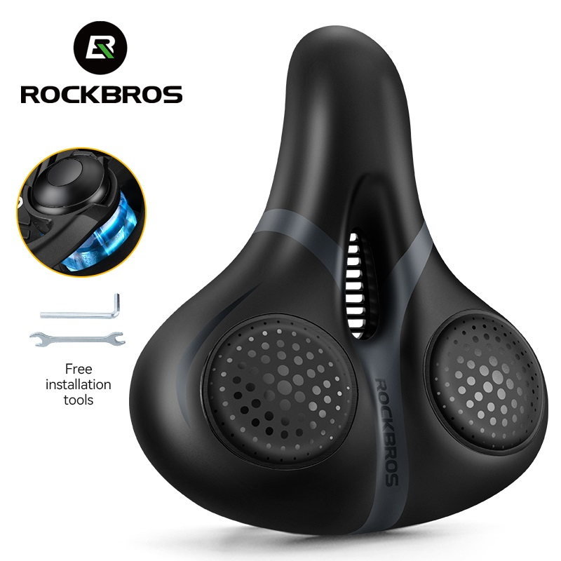 【TH Delivery】ROCKBROS อานจักรยาน กันน้ํา และกันกระแทก เบาะหนา อุปกรณ์เสริมจักรยาน