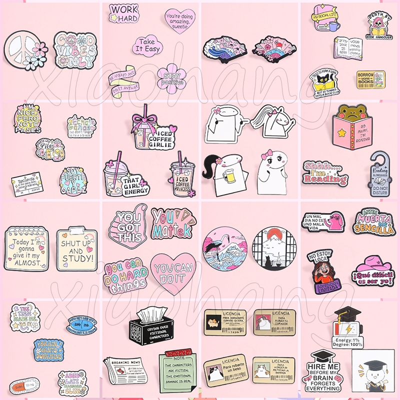 2-6 ชิ้น/เซ็ต Inspiring คําคมเคลือบ Pins แรงบันดาลใจหัวใจบวกข้อความเข็มกลัดปกป้ายเสื้อผ้าอุปกรณ์เสริมของขวัญสําหรับเด็ก