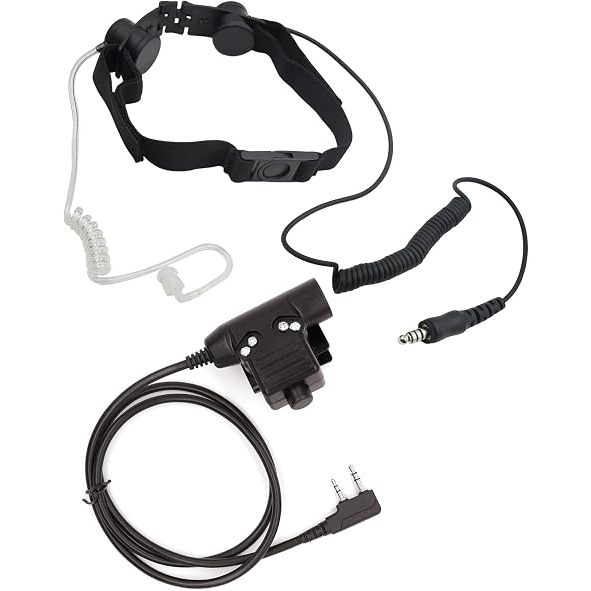 7.1MM Male Plug Throat Mic Earpiece และ 2-Pin K Plug Push to Talk Civilian U94 PTT Adapter
